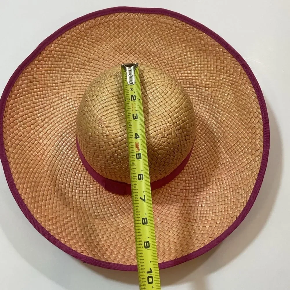 Chic Tan and Pink Wide-Brimmed Hat - Picture 7 of 16
